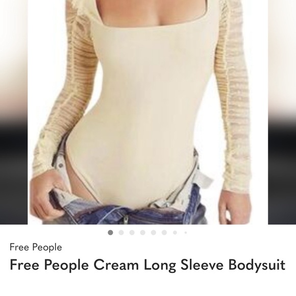 Free People Tops - Free People Cream Long Sleeve Bodysuit